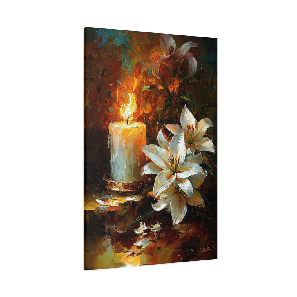 Floral Candle & White Lilies