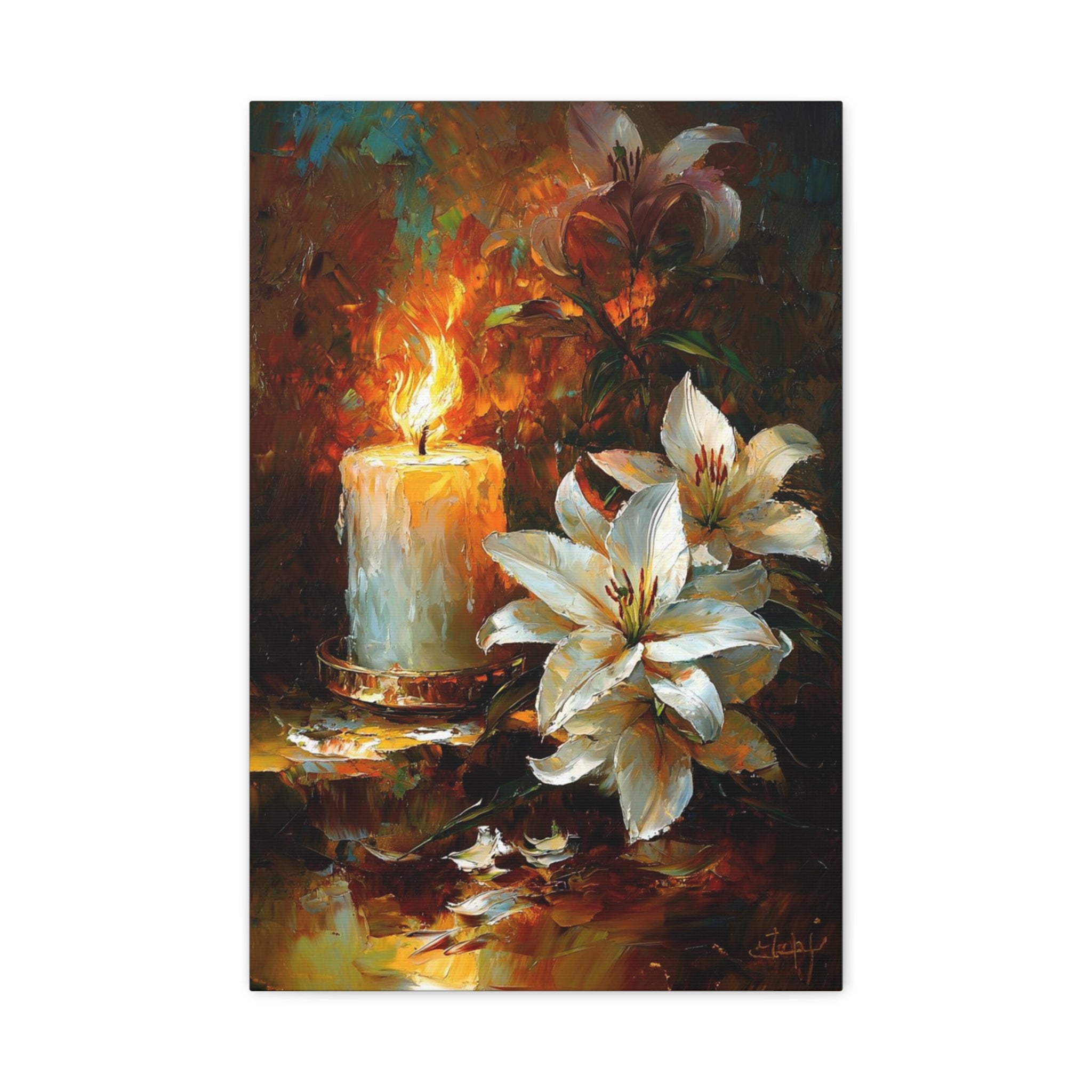 Floral Candle & White Lilies
