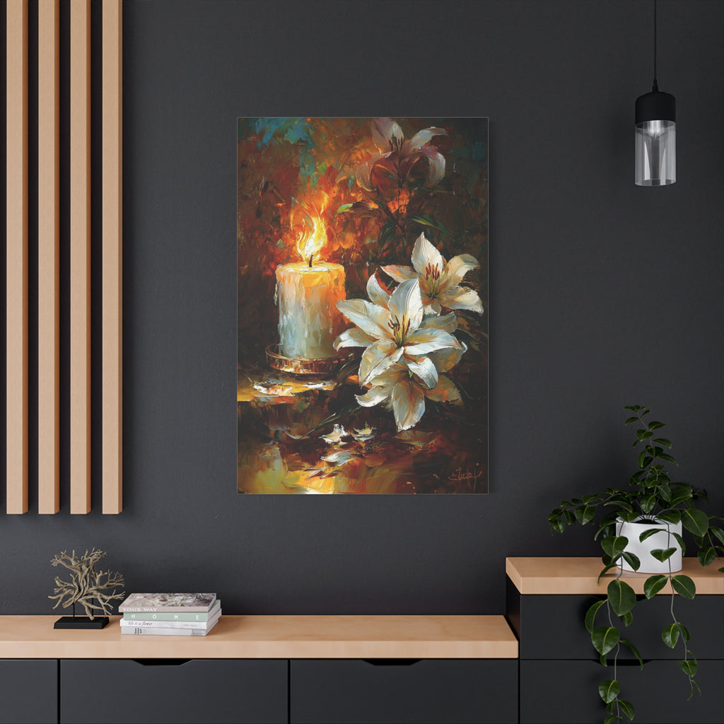 Floral Candle & White Lilies