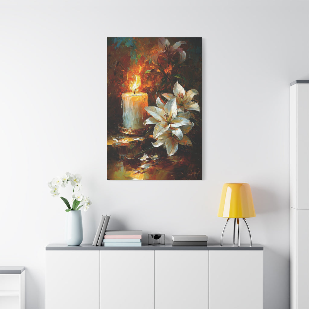 Floral Candle & White Lilies